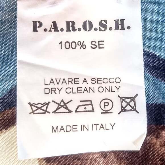 P.A.R.O.S.H. Italian Floral Silk Cowl Neck Sleeveless Top - Picture 5 of 5